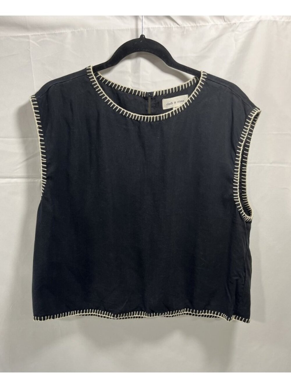 Cloth & Stone Women's Black Linen Sleeveless Tank